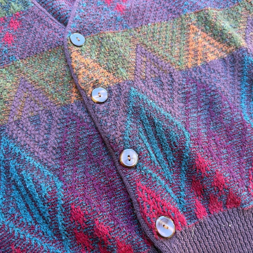 Paolo Conti Multicolored wool blend vintage cardigan - Picture 4 of 7